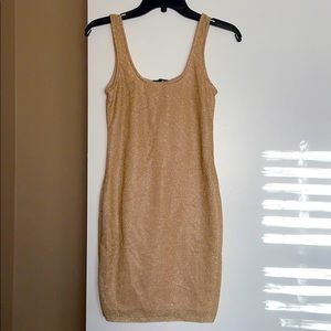 Fashion Nova Gold Glitter Dress